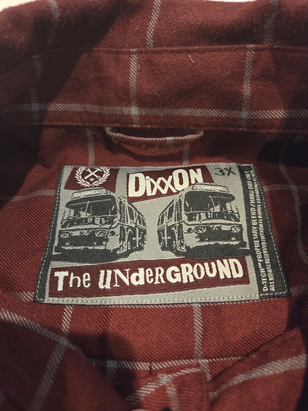 DIXXON Men's Burgundy Plaid Button-Down Shirt "Underground"